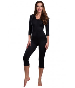 Комбинезон после операций с компрессией на рукава, НИЖЕ КОЛЕН, с  закрытой грудью